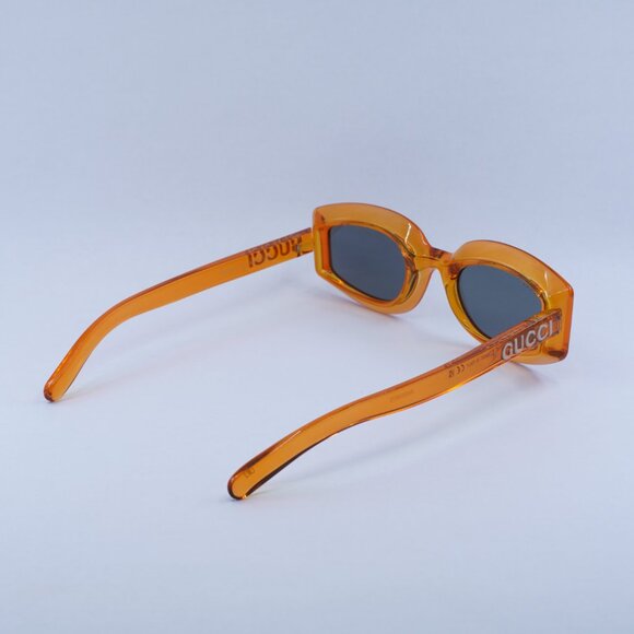 🕶️ New Gucci GG1719S 005 Sunglasses - Transparent Vivid Orange Frame - Picture 10 of 11
